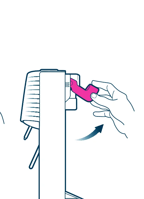 Schritt 3: Pinken Hebel nach oben ziehen.